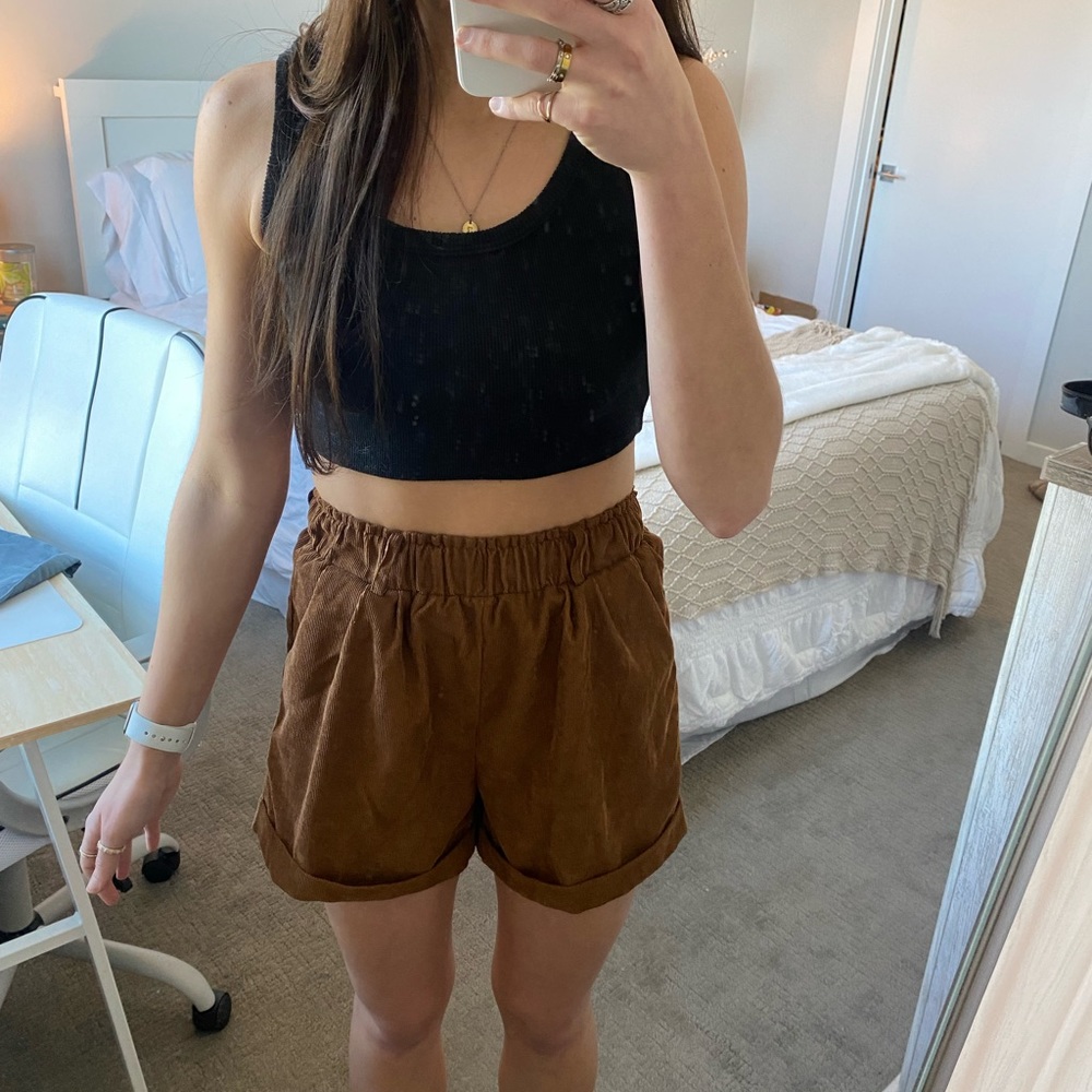 Brown High Wasted comfortable short- Romwe size Small